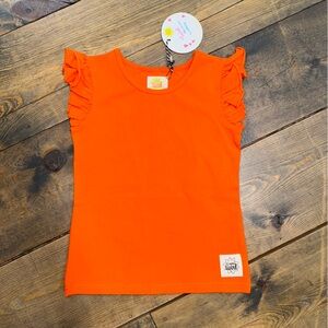 Sunday Twirl Layering Flutter Tee NWT size 5 Orange